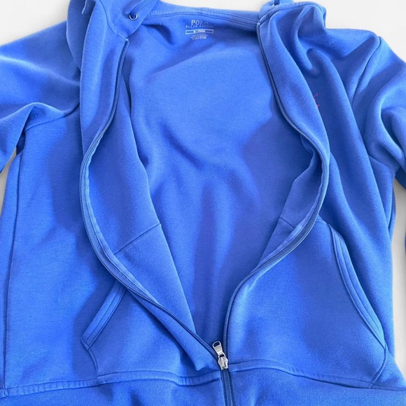 Polo Ralph Lauren blue zip up hoodie sweater - Picture 4 of 8